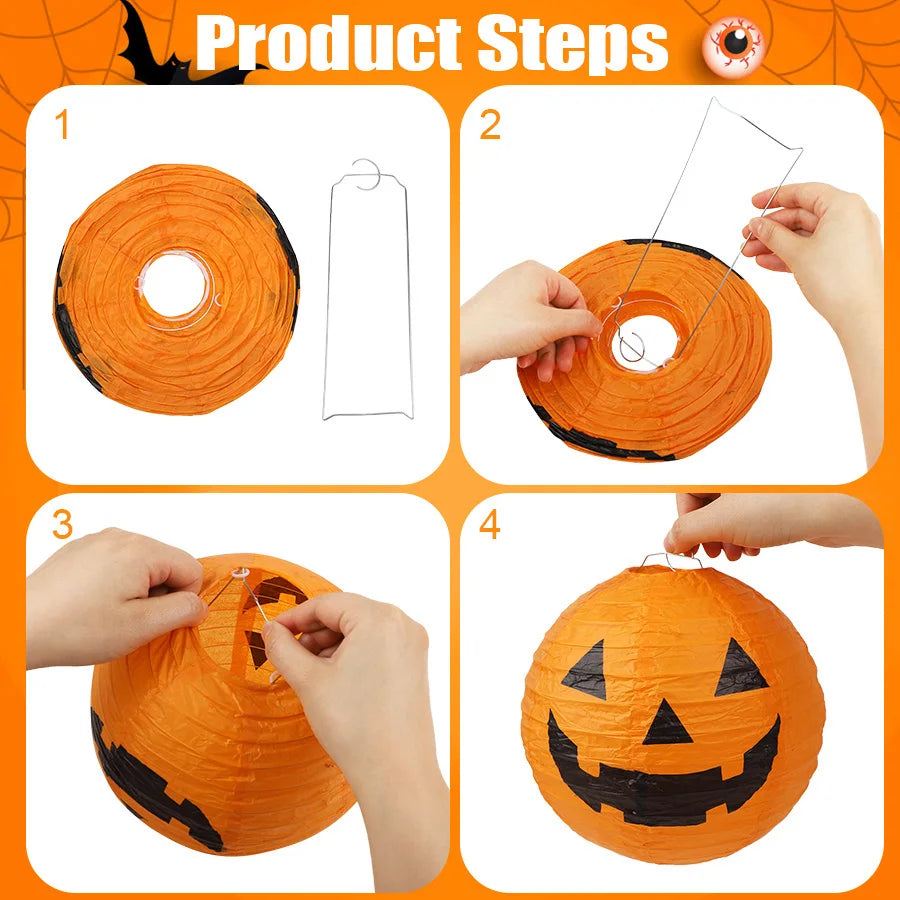 Halloween Pumpkin Paper Lantern 20cm – Hanging Party Decor Halloween Decoration Babs