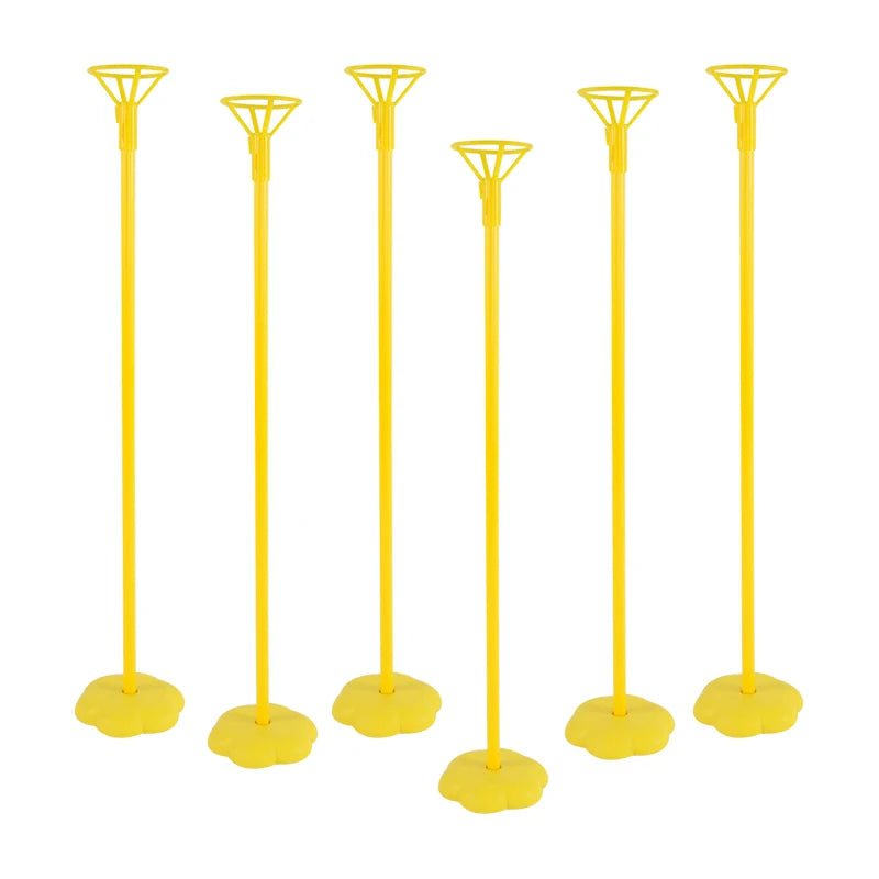 6-Piece Balloon Stand Base Column Holder for Parties Balloon Column Stand Babs yellow