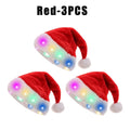 Light Up Santa Hat – LED Red Velvet Christmas Costume Hat LED Costume Hat Babs For Kid Red 3PCS