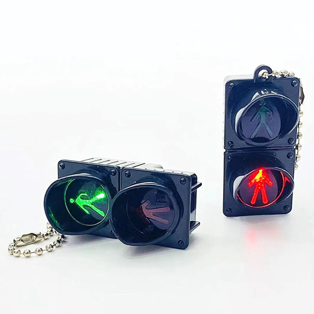 LED Traffic Light Keychain | Mini Pedestrian Light Key Ring Novelty Keychain Babs