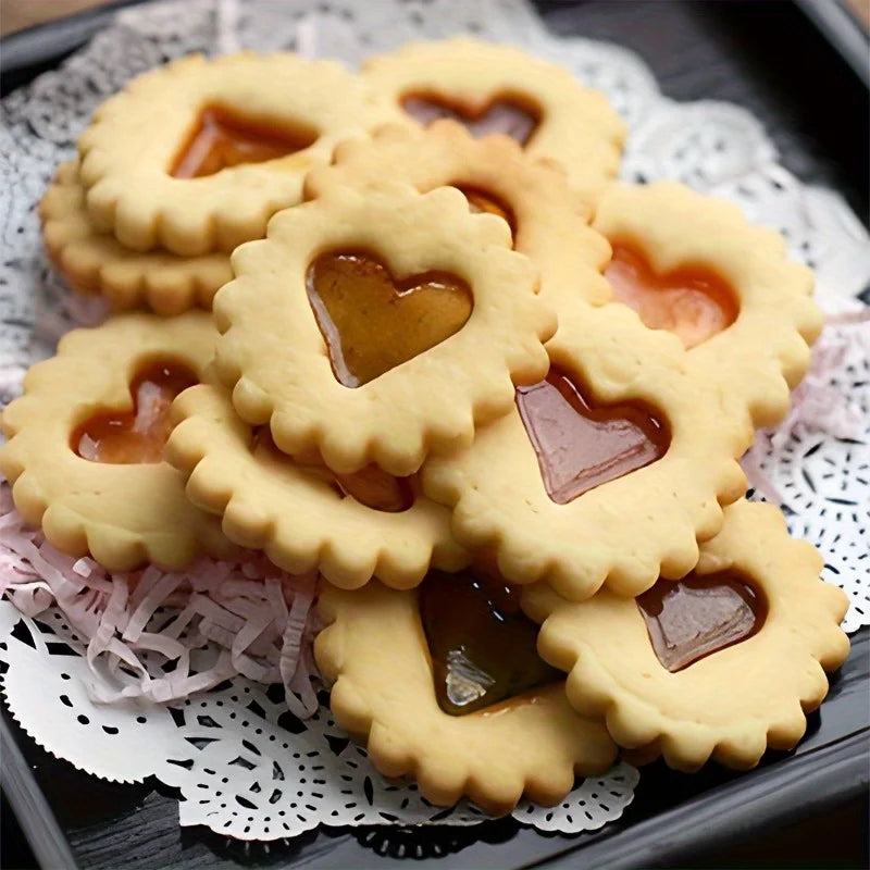 Stainless Steel Cookie Cutters – Flower & Heart Shapes, 2pcs Cookie Cutters Babs