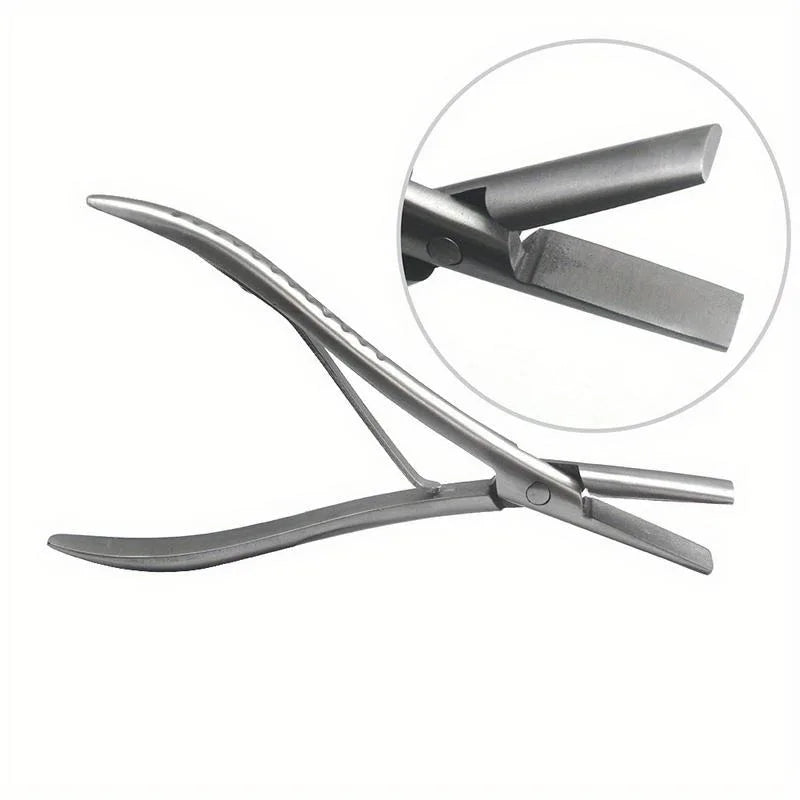 7" Flat Teeth Stainless Steel Hair Extension Plier – Keratin Tool Hair Extension Plier Babs