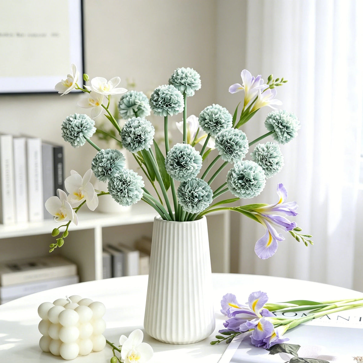 Silk Mini Ball Chrysanthemum Artificial Flowers | Wedding Décor Artificial Silk Flowers Babs