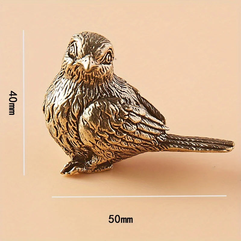 Vintage Brass Sparrow Miniature Sculpture – Antique Bird Figurine Brass Bird Figurine Babs Bizarre Bird