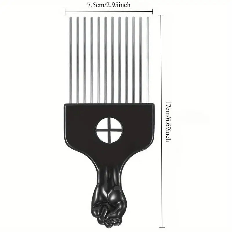 2-Pack Metal Afro Pick Combs – Curly Hair Detangling & Lift Afro Hair Pick Comb Babs