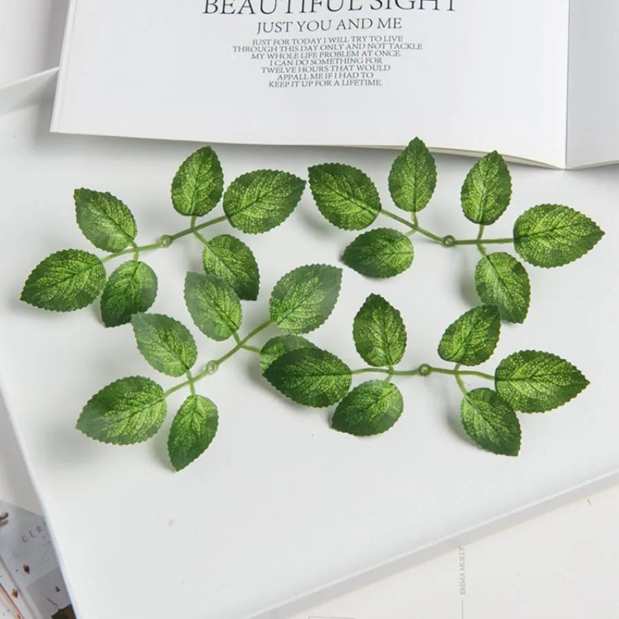 40/80 Pcs Silk Rose Leaves – Artificial Wedding & Home Decor Artificial Silk Leaves Babs
