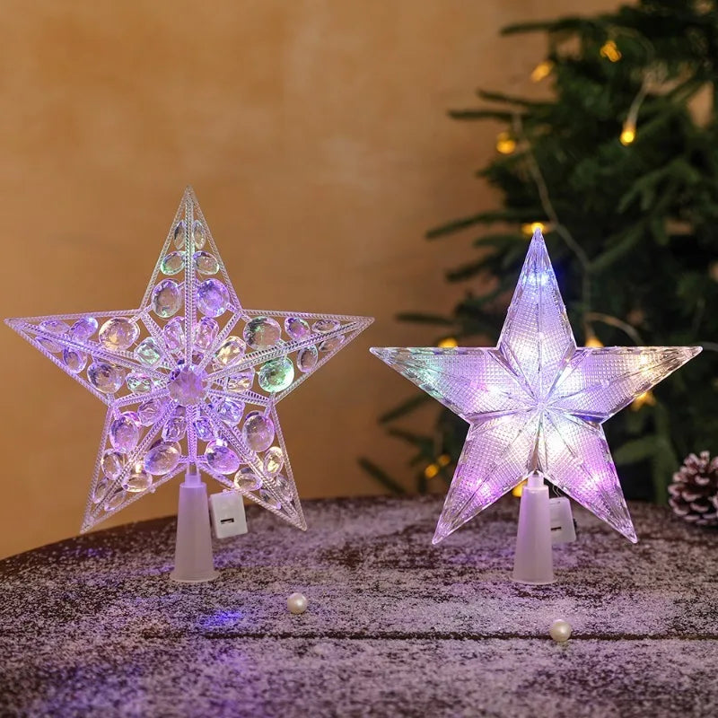 LED Star Christmas Tree Topper – Colorful Xmas Light Decoration Christmas Tree Topper Babs