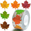 500pcs Laser Holographic Leaf Stickers for Cards & Gifts Decorative Stickers Babs Orange