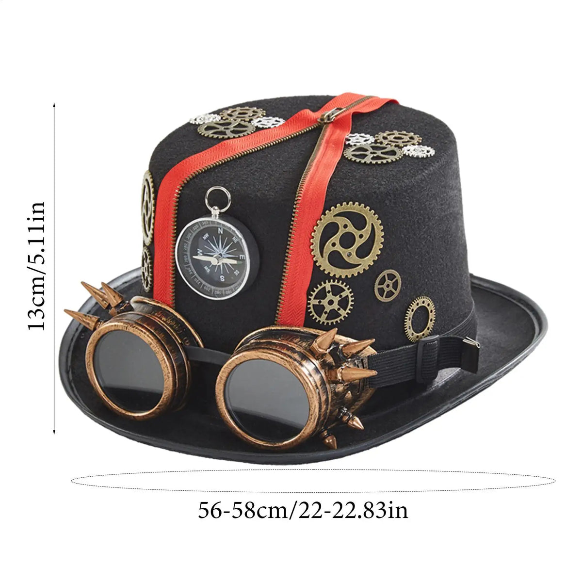 Steampunk Gothic Top Hat – Victorian Gears & Goggles Costume Costume Top Hat Babs