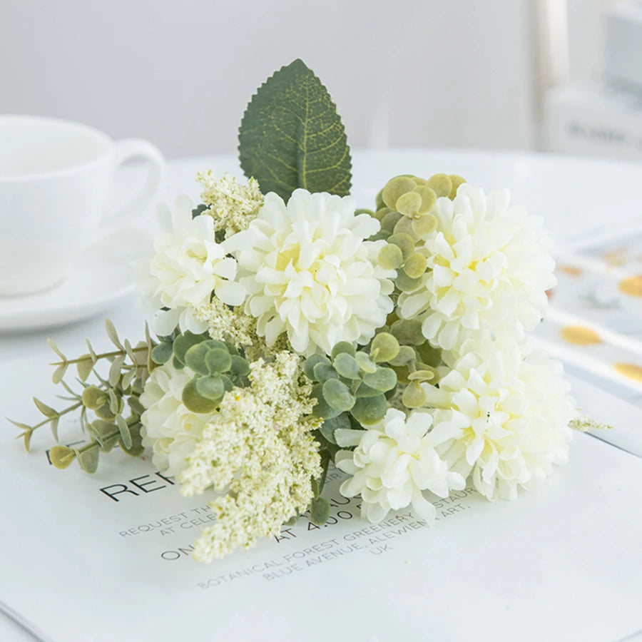 Artificial Silk Lavender Ball Bouquet – Wedding & Home Décor Artificial Flower Bouquet Babs WHITE 1 pc