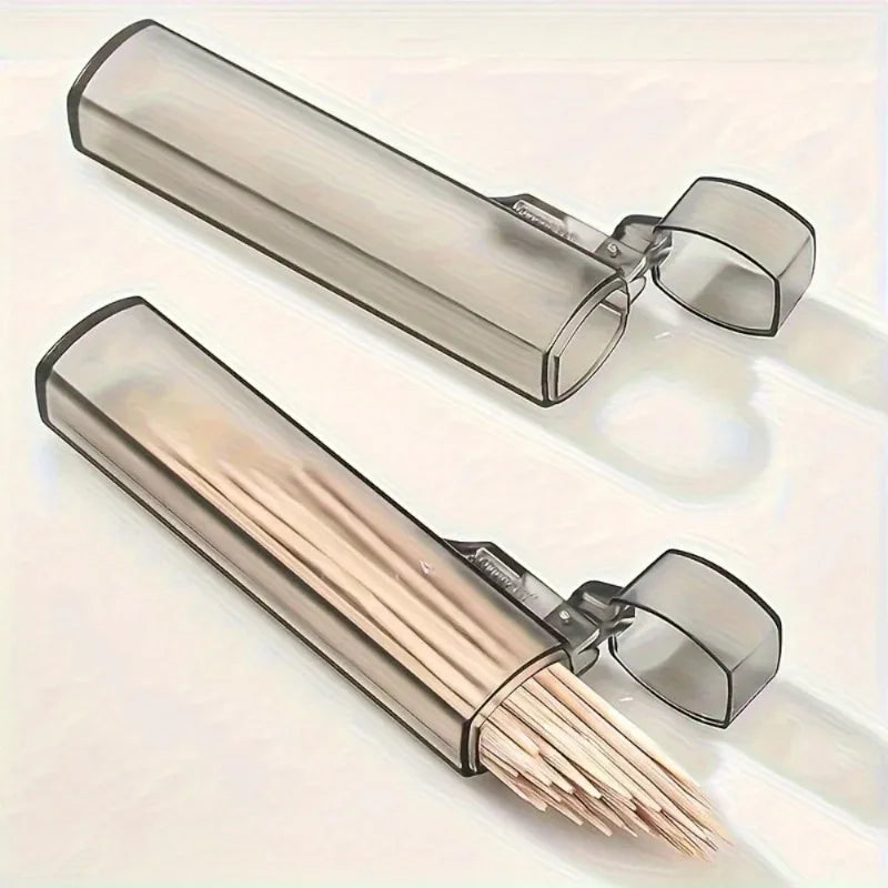 4-Pack Portable Plastic Toothpick Case – Clear Travel Holder Toothpick Holder Case Babs