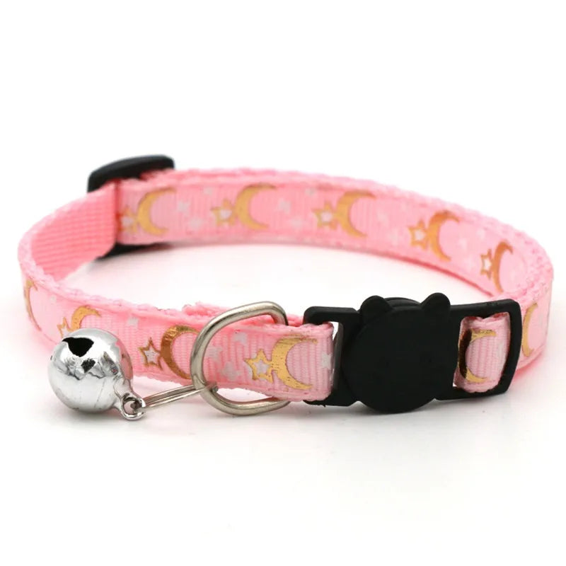 Adjustable Pet Collar with Bell – Colorful Cartoon Footprint Pet Bell Collar Babs C i