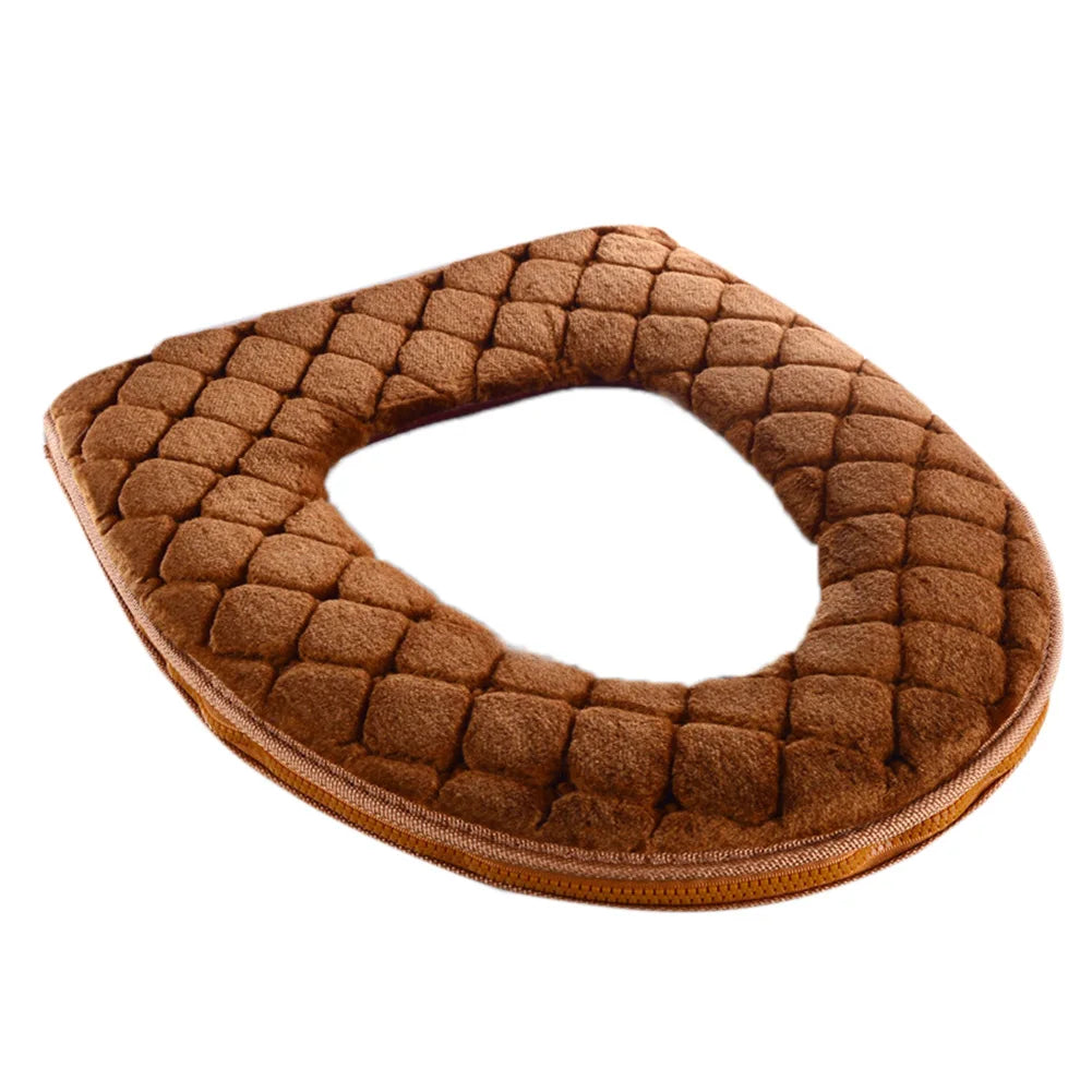 Soft Plush Toilet Seat Cover – Warm Washable O-Shaped Cushion Toilet Seat Cover Babs C