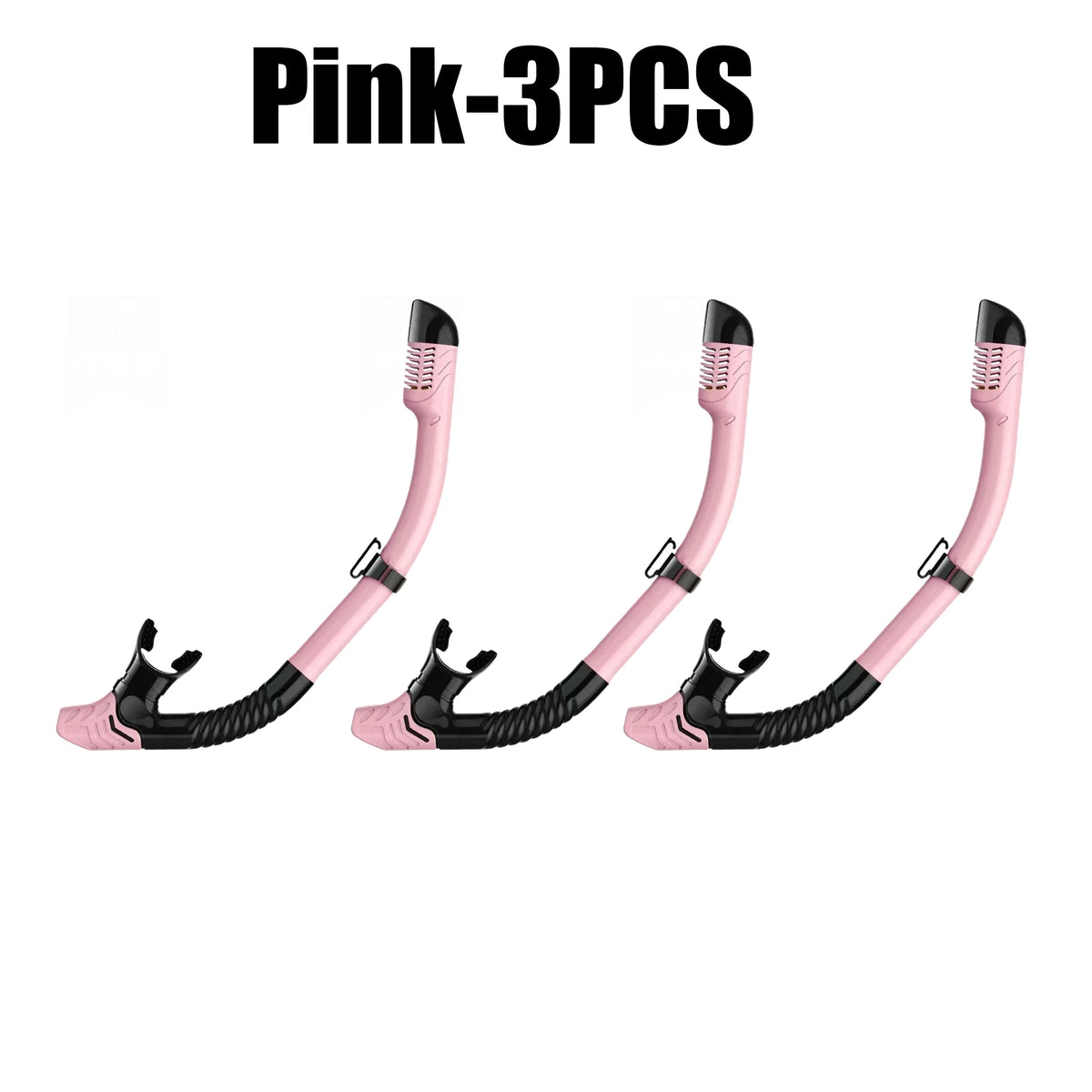 Full Dry Snorkel for Adults – Silicone Mouthpiece & Clip Dry Snorkel Babs Pink 3PCS