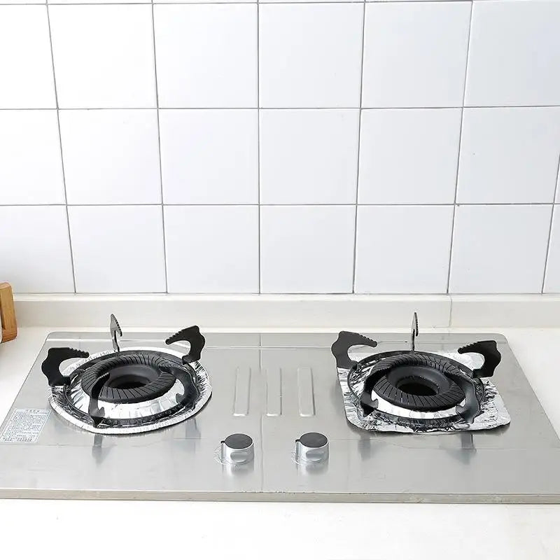 10-Pack Aluminum Foil Gas Stove Grease Protector Cleaning Pads Stove Protector Pads Babs