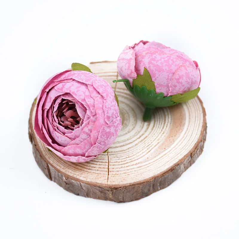Silk Tea Rose Artificial Flowers for Wedding, Wreath & DIY Crafts Artificial Silk Flowers Babs purple red 10 pcs