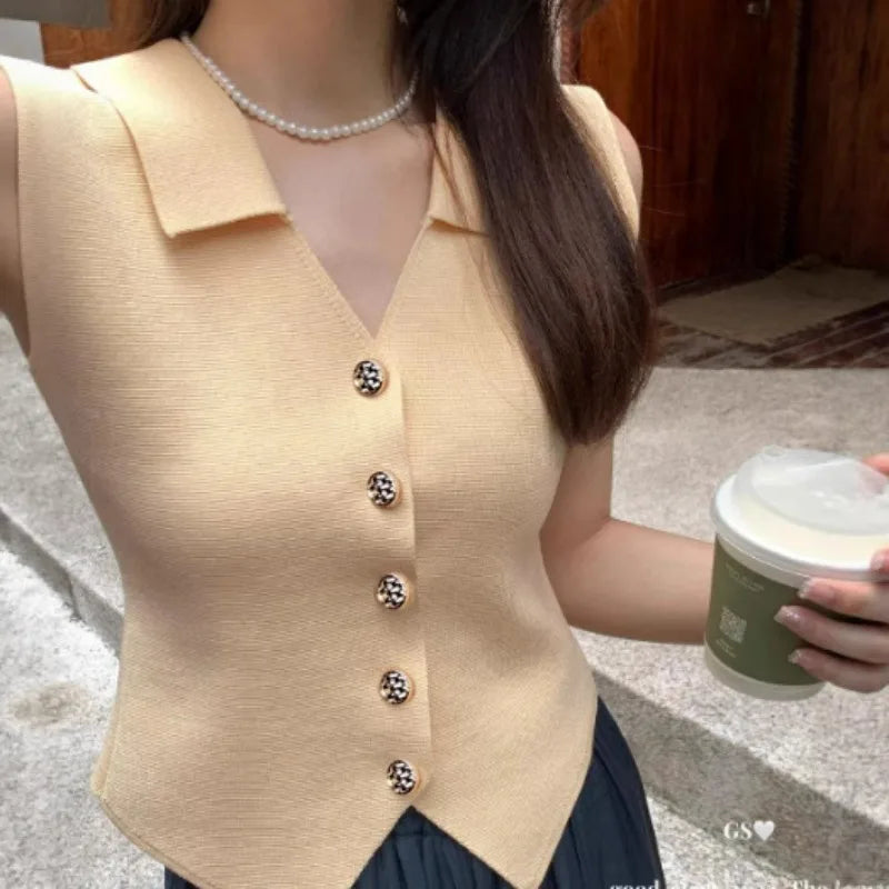 Women's Mock Neck Sleeveless Knit Tank Top – Slim Fit Knit Tank Top Babs