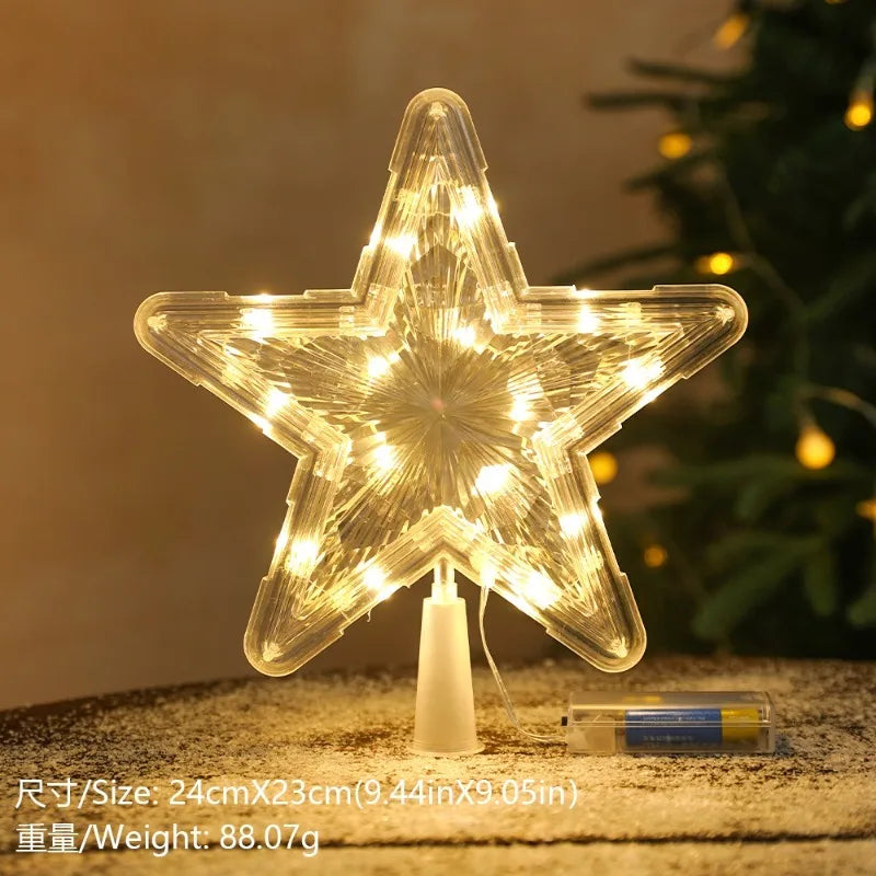 LED Star Christmas Tree Topper – Warm White Glow Décor Christmas Tree Topper Babs 04 1Pcs