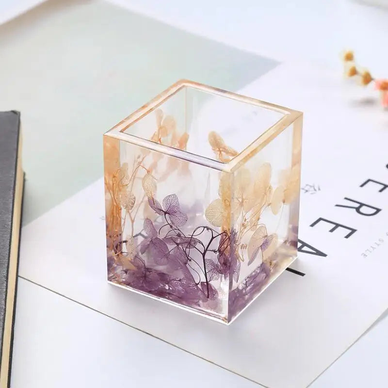 Silicone Resin Mold – DIY Dried Flower Pen Holder Craft Mould Resin Craft Mold Babs