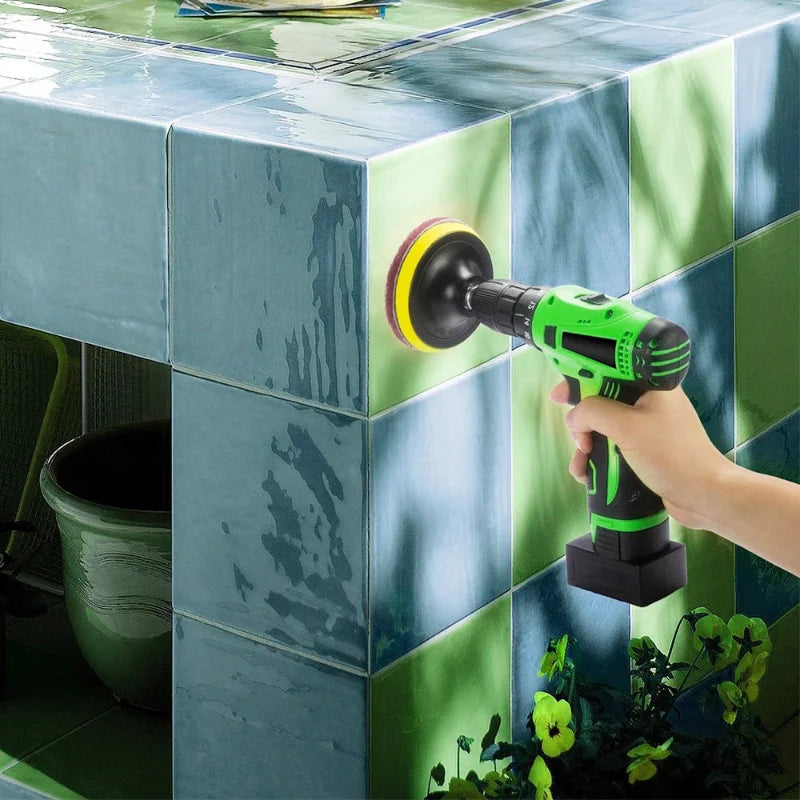 4-Inch Drill Power Brush Tile Scrubber Scouring Pads Kit Drill Scrubber Kit Babs