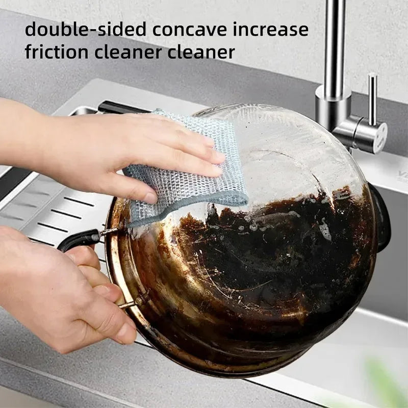 Double-Sided Steel Wire Scrubber Dishcloth – Kitchen Rag Kitchen Scrubber Cloth Babs