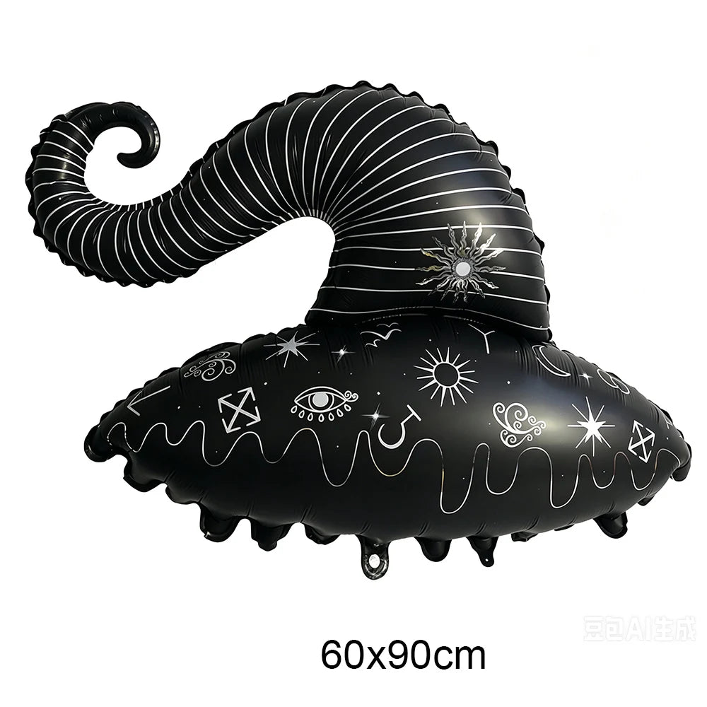 Halloween Foil Balloons Set – Pumpkin Ghost Bat Fringe Curtain Halloween Balloon Set Babs DARK GRAY As pictures show