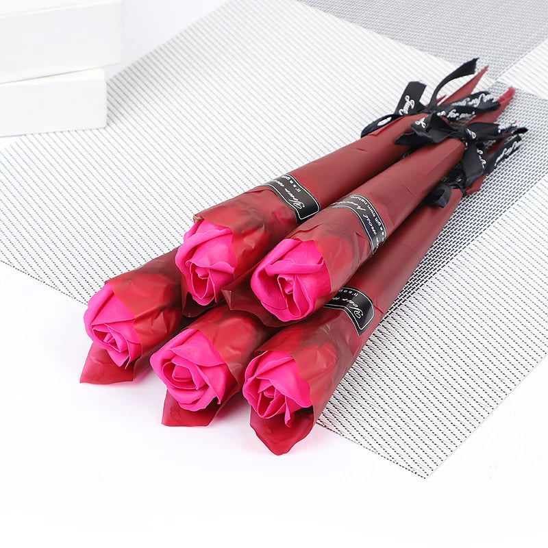 Soap Rose Artificial Flowers DIY Bouquet Gift Set (5–20 Pcs) Artificial Soap Roses Babs Rose Red 20Pcs