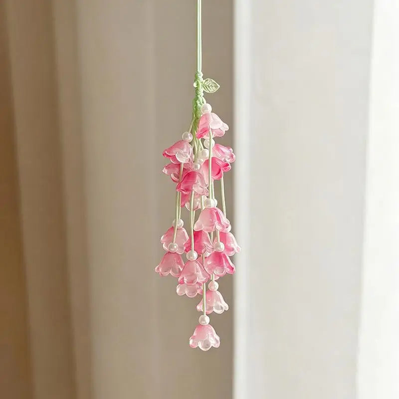 Bellflower Tassel Car Rearview Mirror Pendant Ornament Car Hanging Ornament Babs A3
