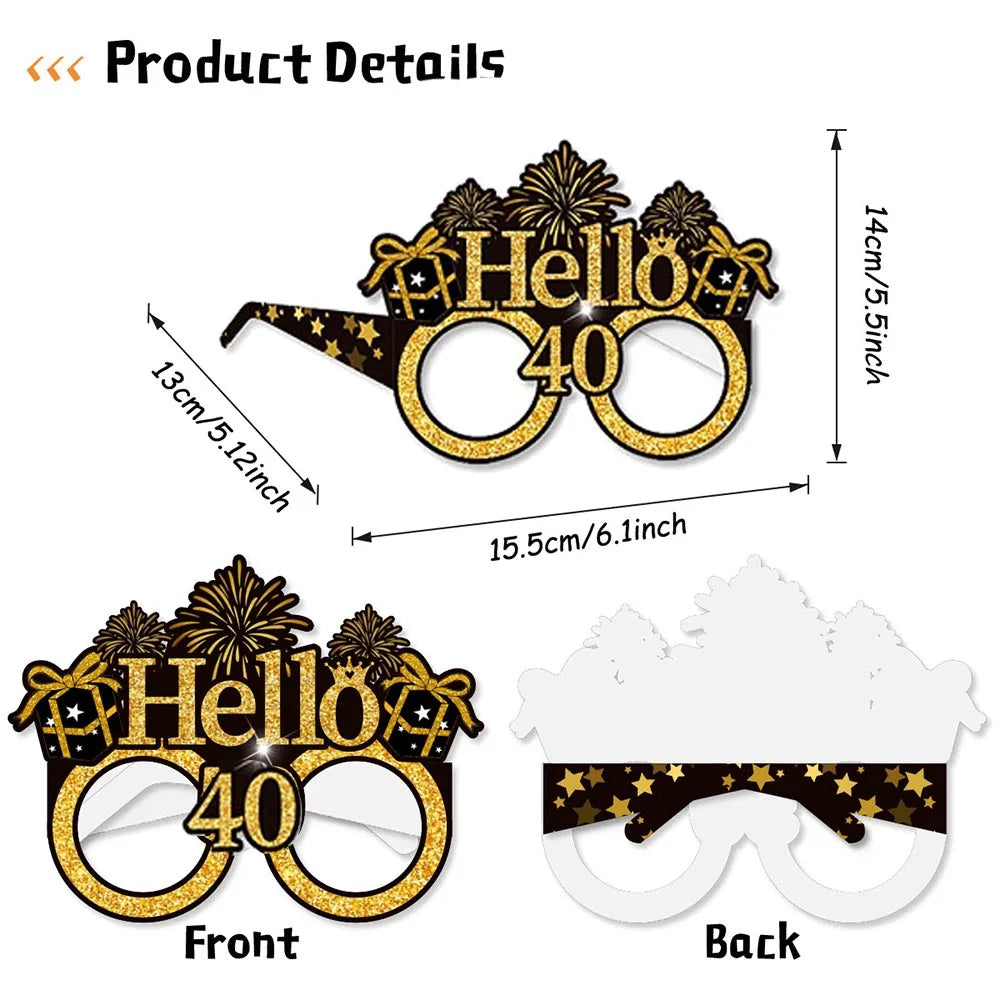 40th Birthday Party Decorations – Black & Gold Tableware Set Birthday Party Set Babs