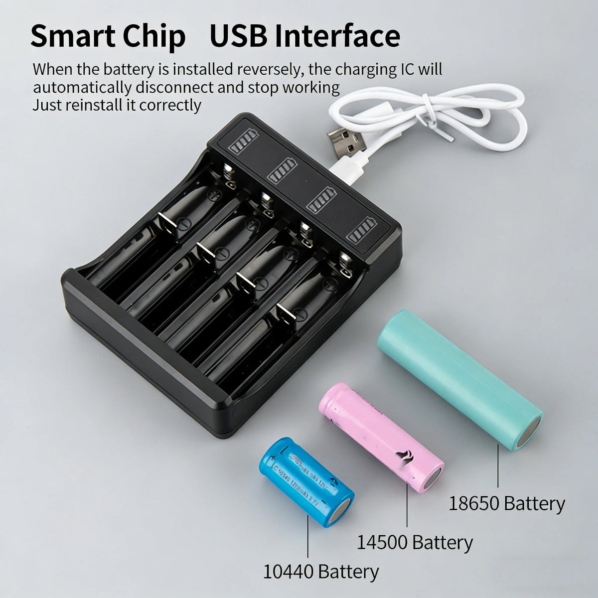 Universal 3.7V Smart Lithium Battery Charger – 18650 & 14500 Battery Charger Babs