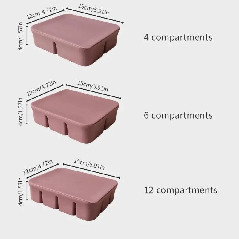 Silicone Ice Cube Tray 12-Grid Square Mold with Lid | Easy Release Silicone Ice Tray Babs