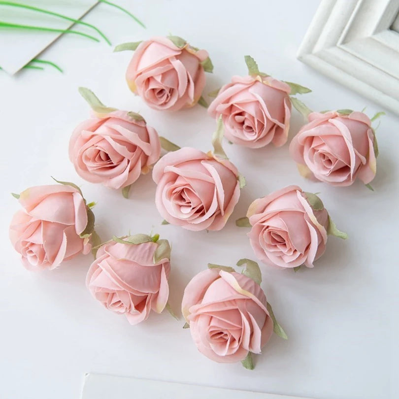 Silk Rose Heads 30/60pcs – Wedding & Home Floral Decor Artificial Silk Flowers Babs Color 4 60 PCS