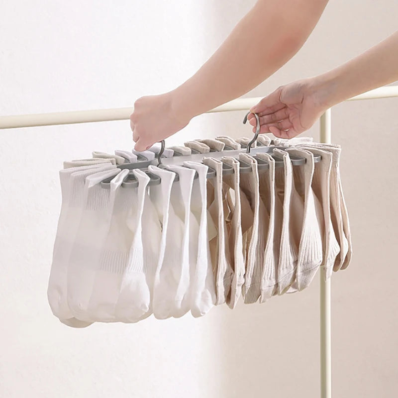 Folding Socks Drying Rack 32 Clips – Space-Saving Hanger Folding Drying Rack Babs