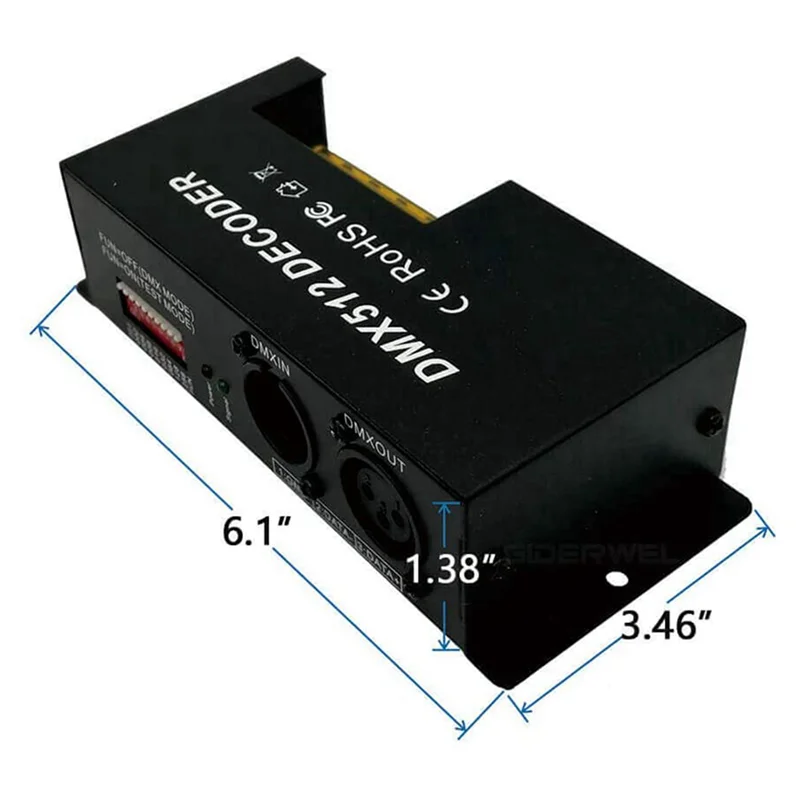 4-Channel DMX512 RGBW PWM LED Decoder Driver 5-Pack 12V–24V DMX LED Decoder Babs