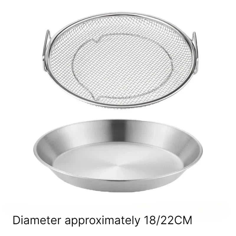 304 Stainless Steel Frying Strainer & Oil Filter Colander Kitchen Strainer Colander Babs