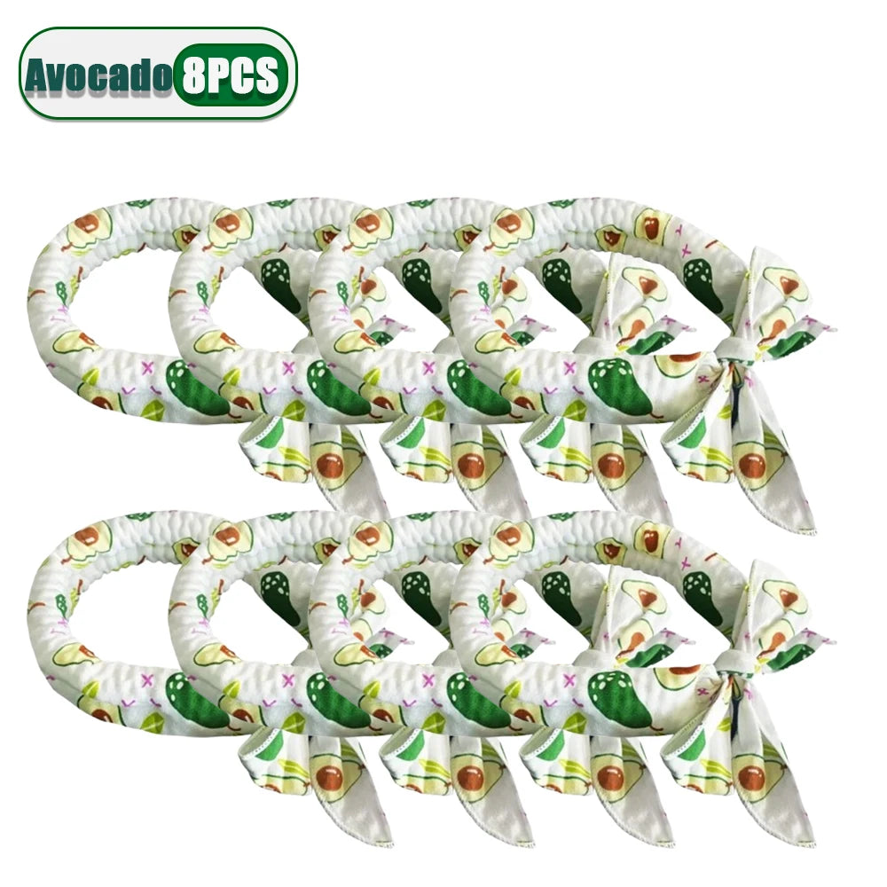 Pet Cooling Bandana for Dogs & Cats – Summer Ice Scarf 2-Pack Pet Cooling Bandana Babs Avocado-8PCS