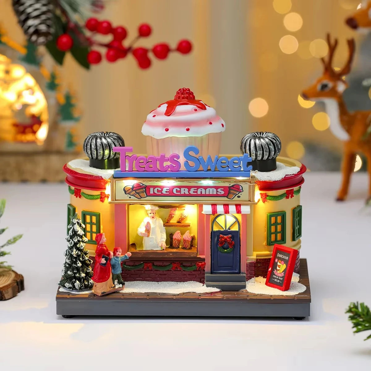 Christmas Rotating Music Box Santa Ornament with Lights & Sound Christmas Music Box Babs B