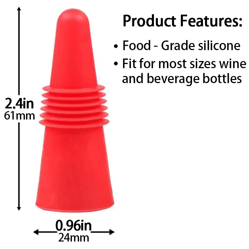 Reusable Silicone Vacuum Wine & Champagne Bottle Stopper Wine Bottle Stopper Babs