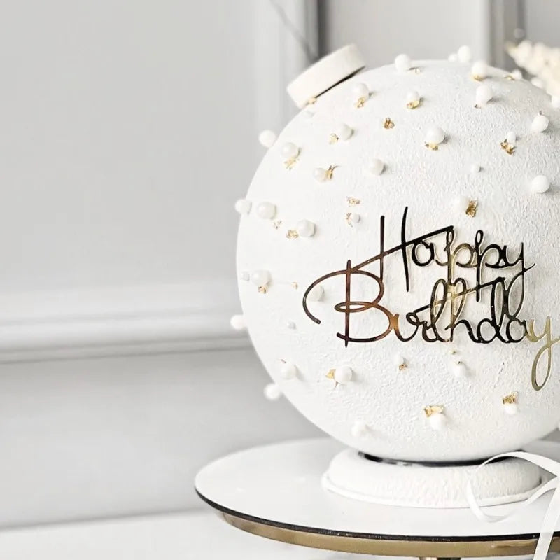 Gold Silver Acrylic Happy Birthday Cake Toppers – DIY Decor Cake Topper Babs 7