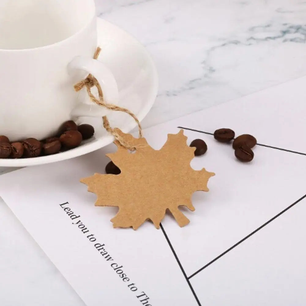 100 Pcs Kraft Paper Maple Leaf Hang Tags – Blank Gift Labels Kraft Paper Hang Tags Babs