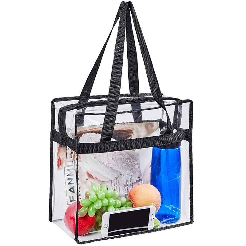 Clear PVC Tote Bag – Large Waterproof Zipper Shoulder Bag Clear PVC Tote Bag Babs
