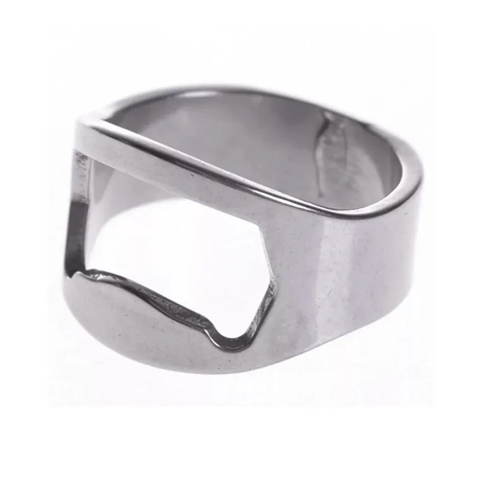 Stainless Steel Ring Bottle Opener – Mini Finger Bar Tool Ring Bottle Opener Babs
