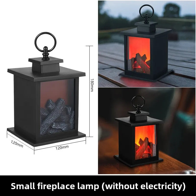 LED Fireplace Lamp Realistic Flame – Battery & USB Tabletop Decor Decorative Flame Lamp Babs Small