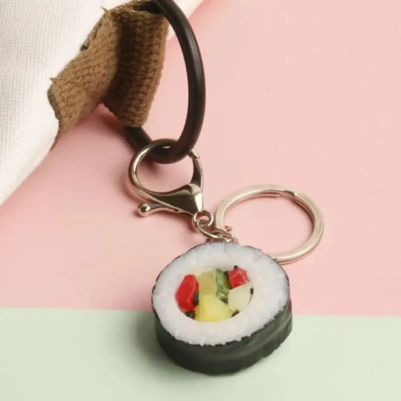 Sushi & Veggie Food Simulation PVC Keychain – Fun Bag Charm Novelty Keychain Babs