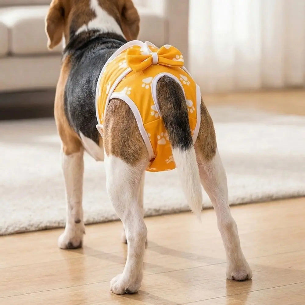Washable Dog Diaper Pants – Adjustable Paw Pattern, S–XL Dog Diaper Pants Babs