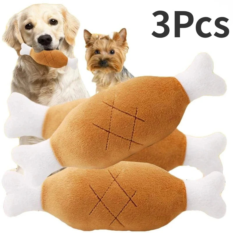 Dog Squeaky Plush Chicken Leg Toy for Dogs & Cats Squeaky Plush Dog Toy Babs