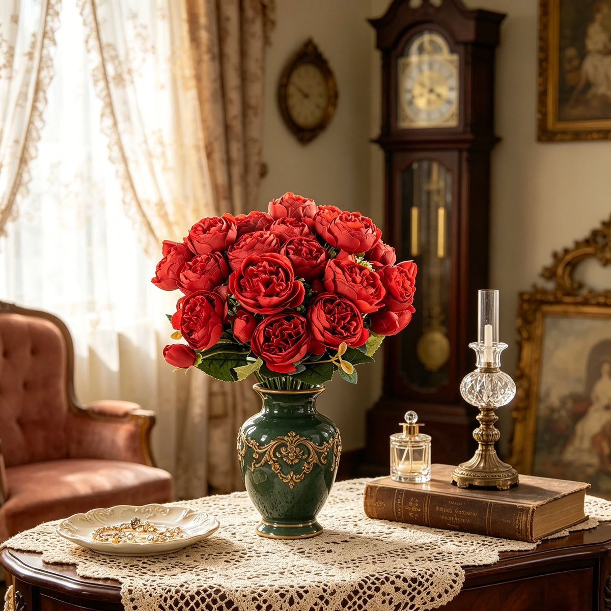 Silk Peony Bouquet – Artificial Flowers for Home & Wedding Artificial Flower Bouquet Babs