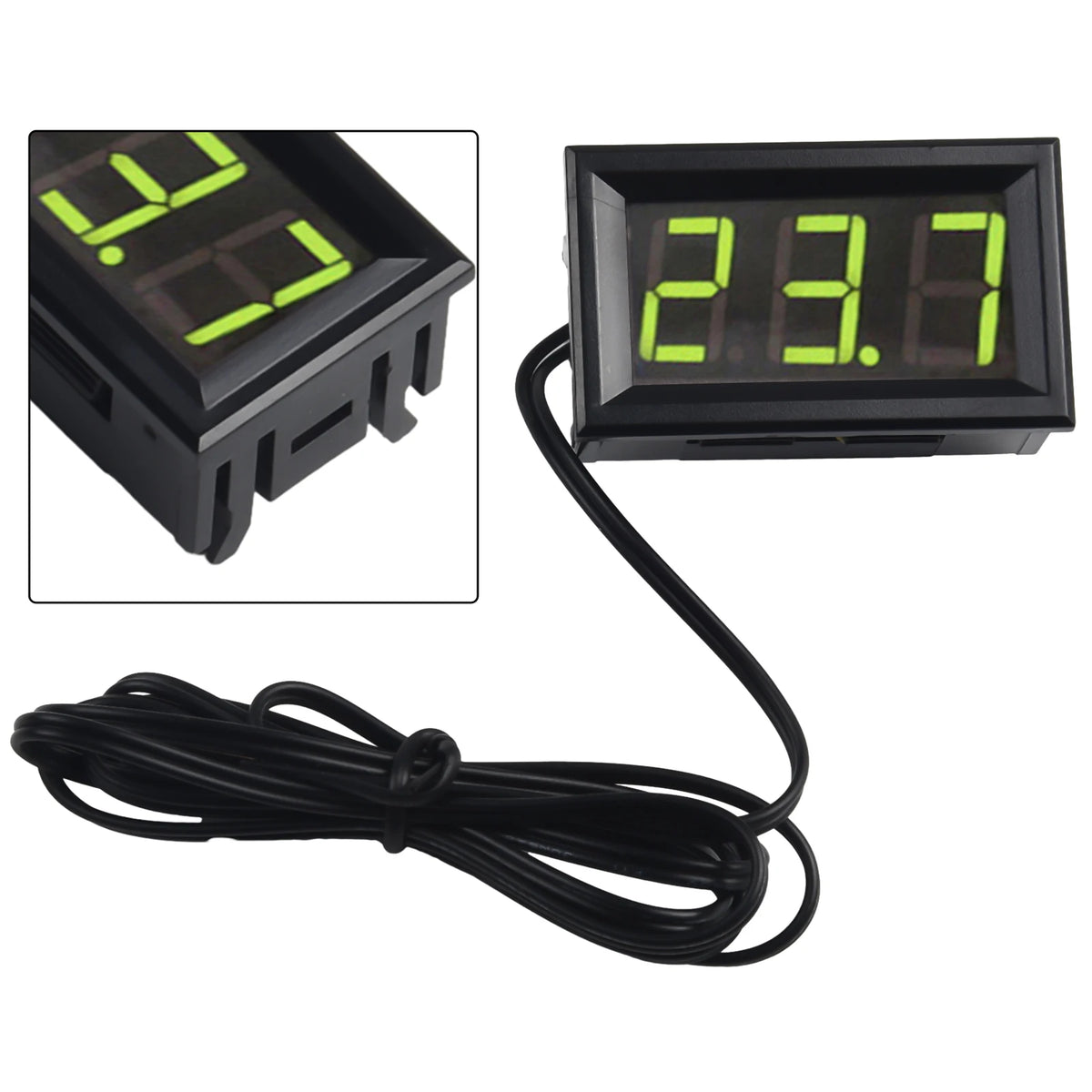 LCD Digital Thermometer DC 5-12V, 1m Probe – Aquarium & Car Digital Thermometer Gauge Babs