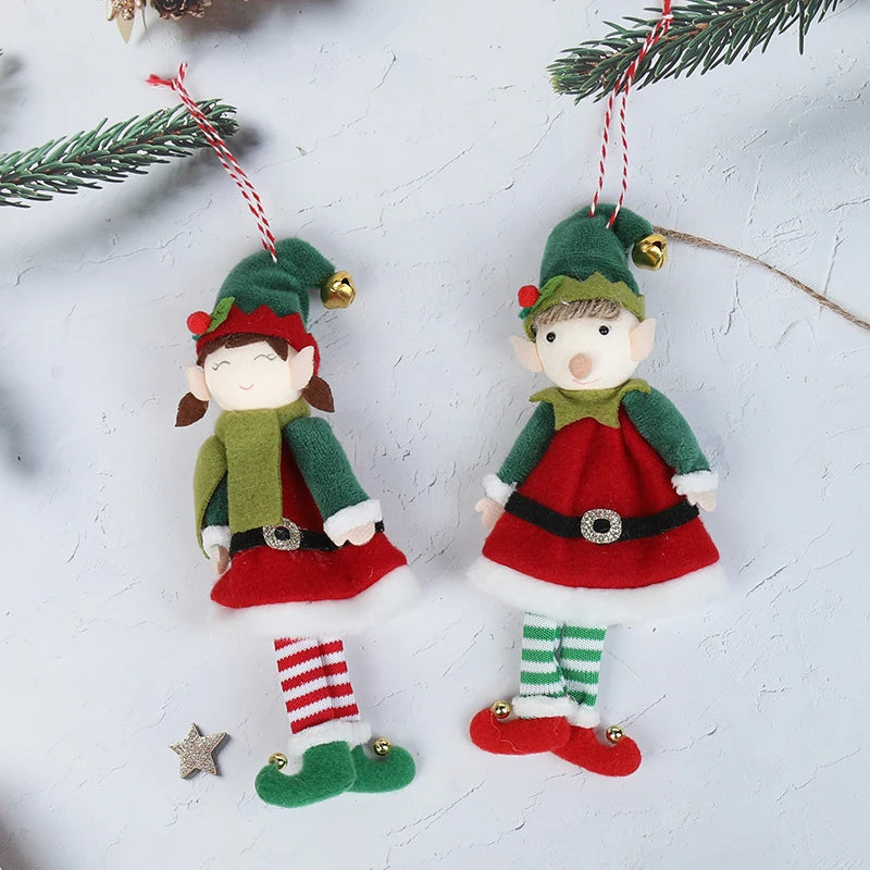 Christmas Elf Plush Doll Hanging Ornament – Xmas Tree Pendant Christmas Plush Ornament Babs