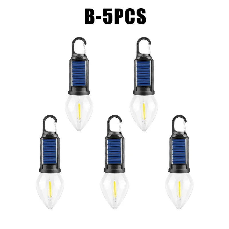 Solar Rechargeable Camping Light – Vintage Dimmable Bulb Solar Camping Light Babs B 5PCS